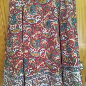 76" round Paisley 100% Cotton Handblocked Table Cloth